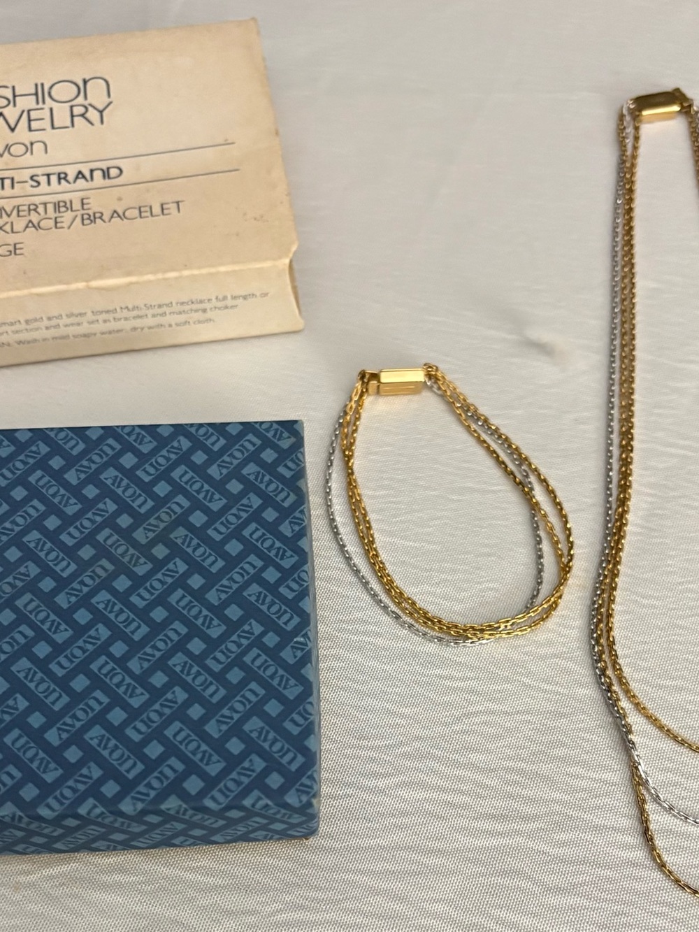 Vintage Avon 1981 Multi-Strand Convertible Necklace Bracelet NOS